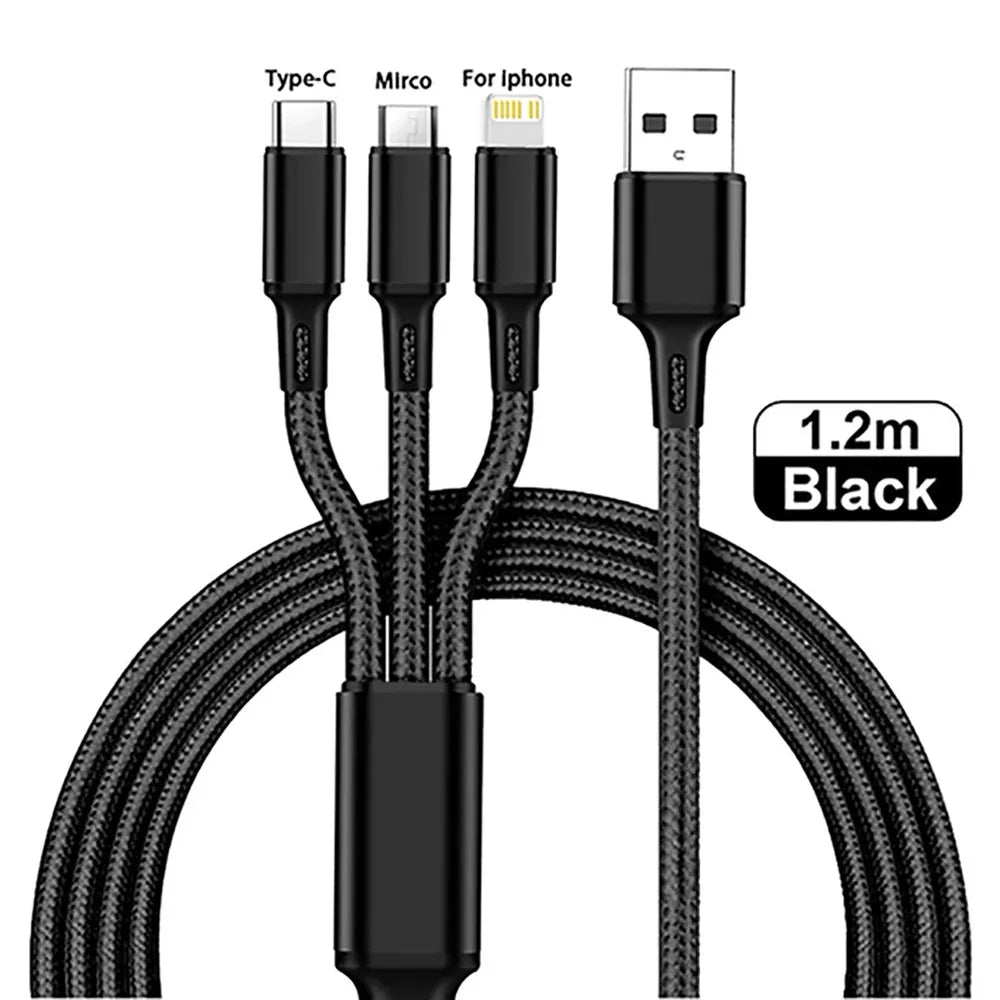 3-in-1 Braided Charging Cable