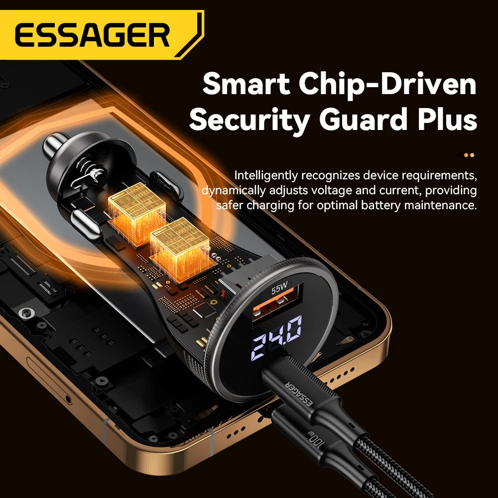Essager 100W USB-C Car Charger