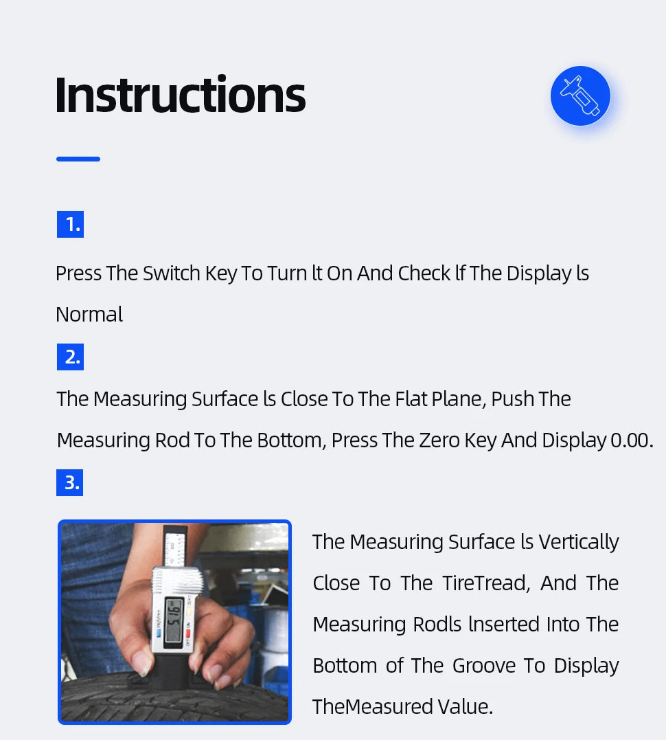 Digital Tyre Tread Depth Gauge