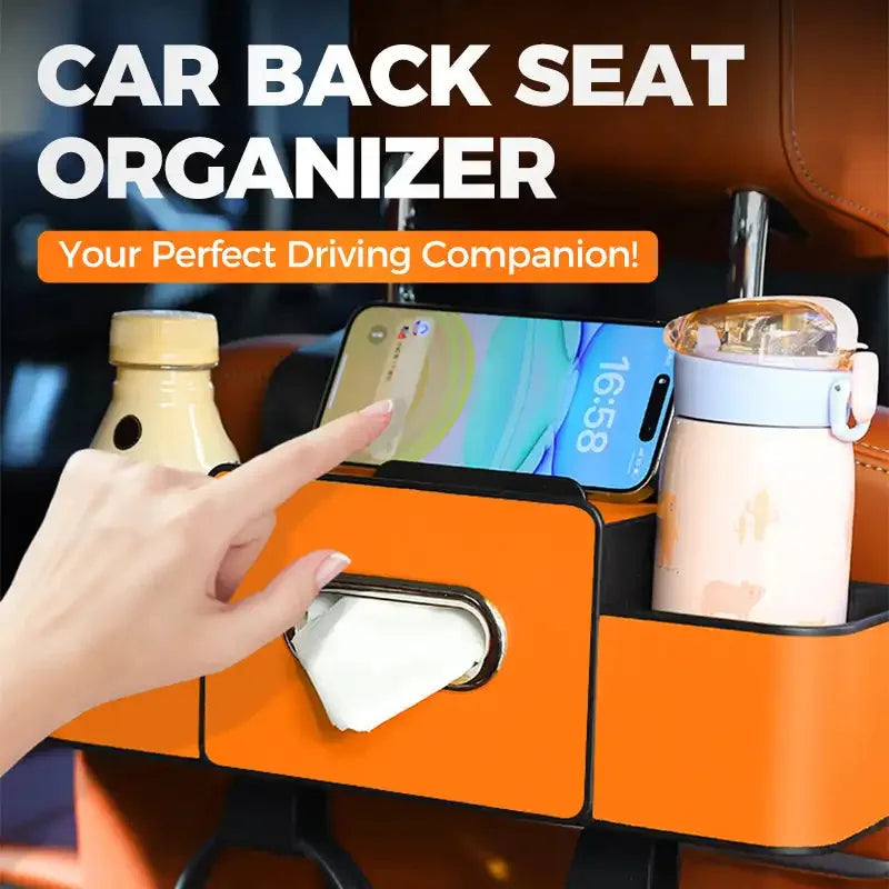 PU Leather Car Seat Back Organiser