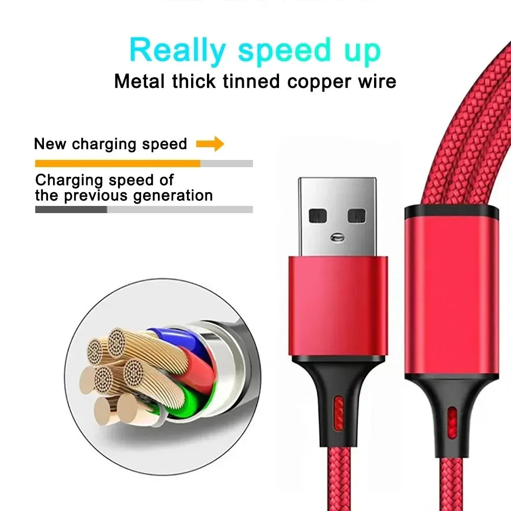 3-in-1 Braided Charging Cable