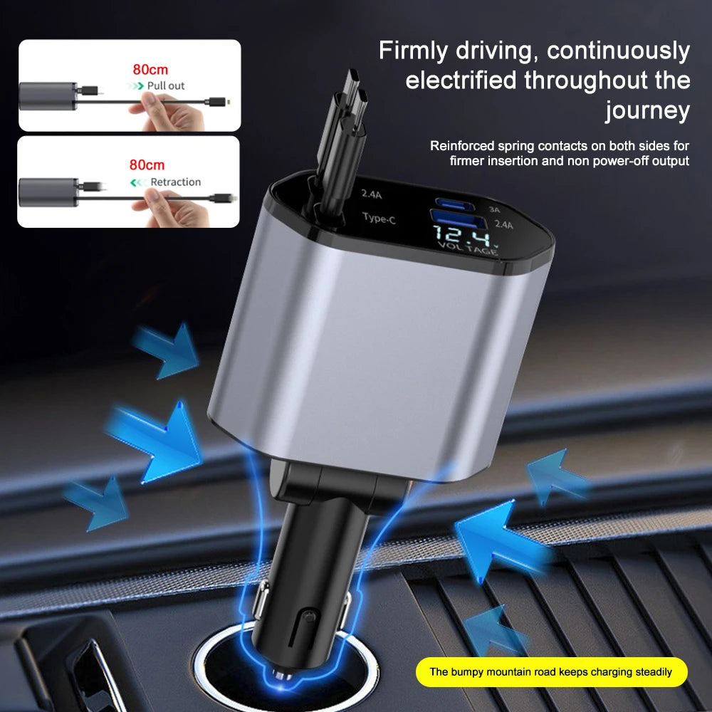 120W 4-in-1 Car Phone Charger