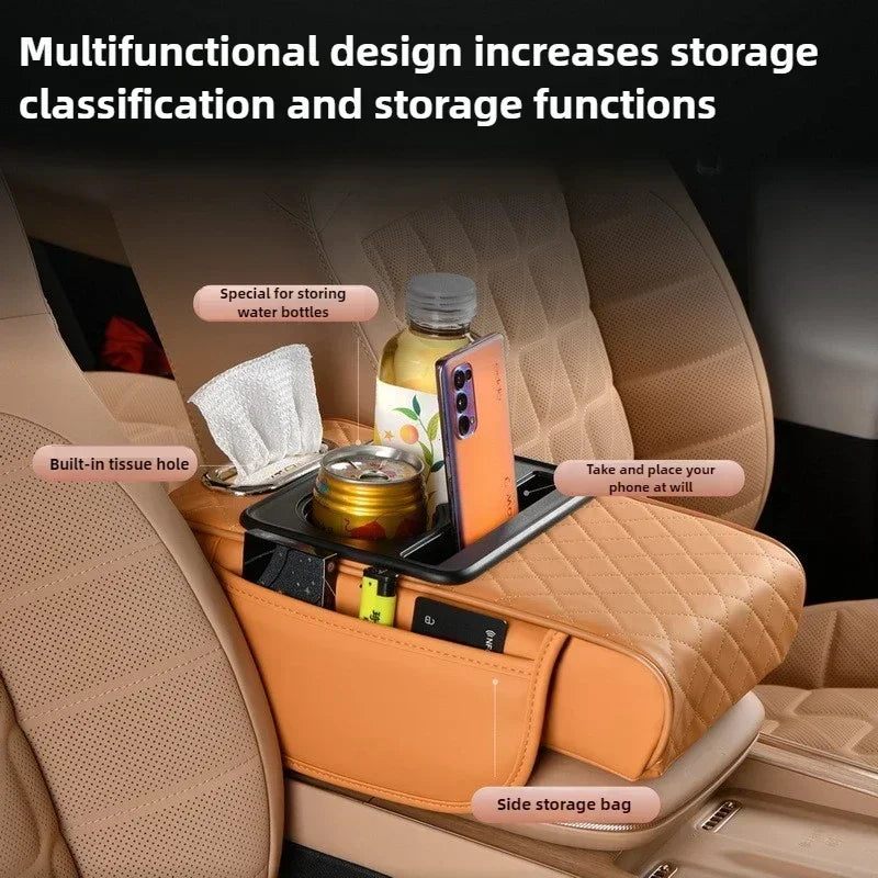 Memory Foam Car Armrest Cushion with Storage