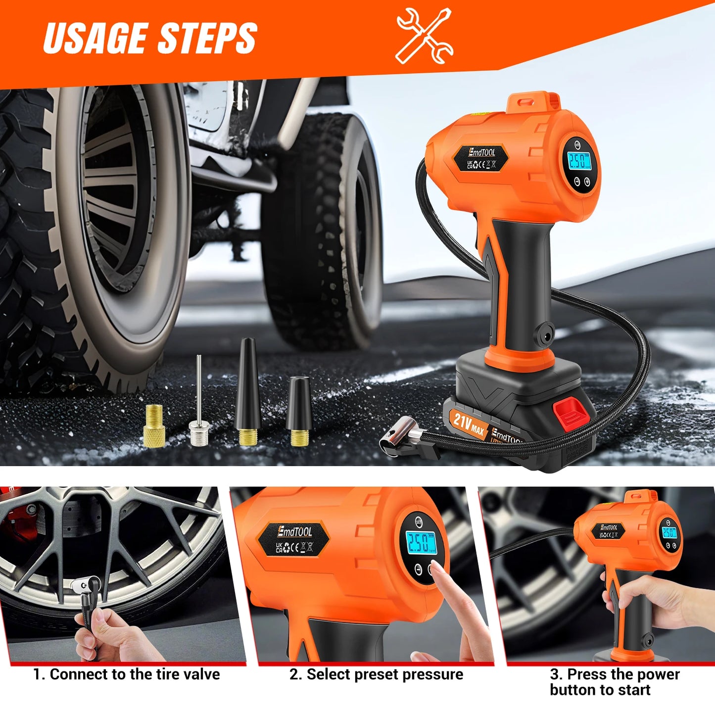 Rechargeable Digital Tyre Inflator