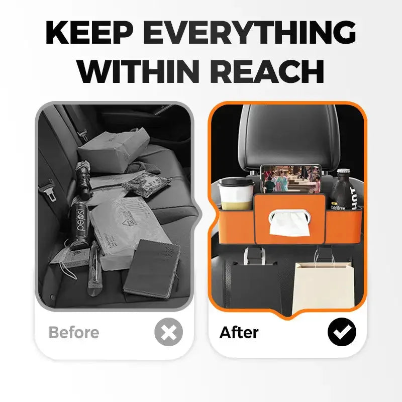 PU Leather Car Seat Back Organiser